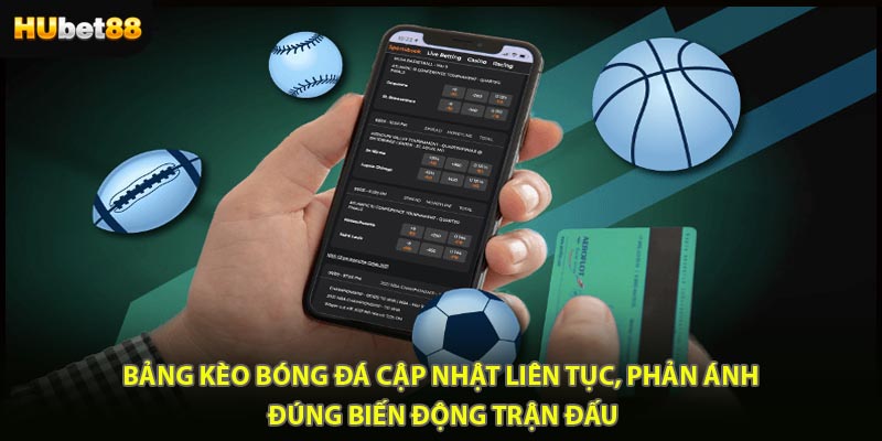 Bảng kèo bóng đá cập nhật liên tục, phản ánh đúng biến động trận đấu